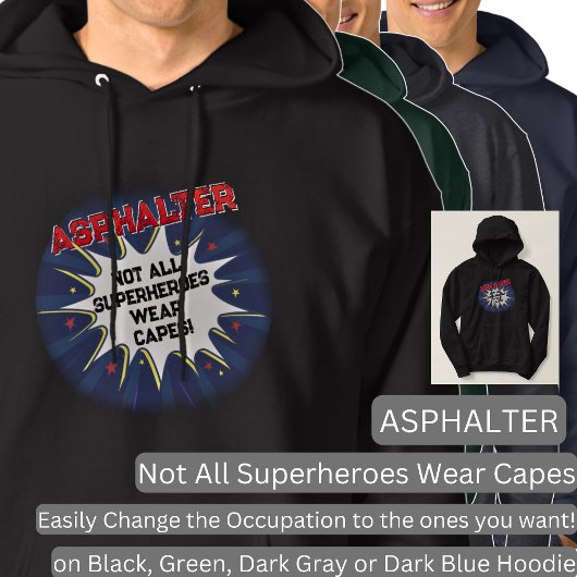 テキストを変更、ASPHALTER、スーパーヒーローじゃない パーカ