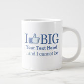 テキストを大きパーソナライズされたくするのが好き ジャンボコーヒーマグカップ (右)