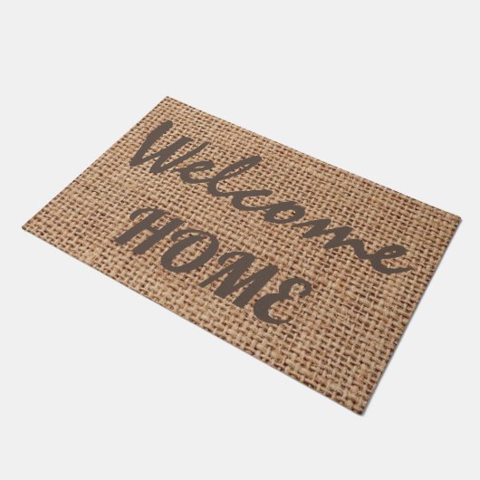 テキストを編集するファームハウスエレガントのburlap ドアマット (アングル)