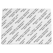 テキストを繰り返すプリント-白黒 ラージペーパーバッグ (正面)