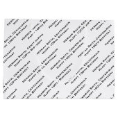 テキストを繰り返すプリント-白黒 ラージペーパーバッグ (裏面)