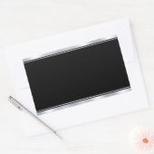 テキストを追加するブランクテンプレート 偽のシルバー ブラック 長方形シール (封筒)