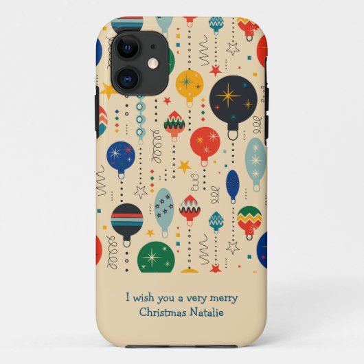 テキストを追加するレトロな外観の可愛いオーナメント Case-Mate iPhoneケース (裏面)