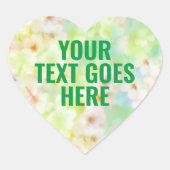 テキストを追加する空白テンプレート 花のステッカー ハートシール (正面)