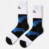 テキストを追加する美しい蝶プリントされた男性女性 ソックス (左)