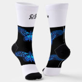 テキストを追加する美しい蝶プリントされた男性女性 ソックス (傾斜あり)