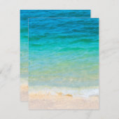 テキストを追加する青い海の波ビーチシーサイドサンドBl ノートカード (正面/裏面)