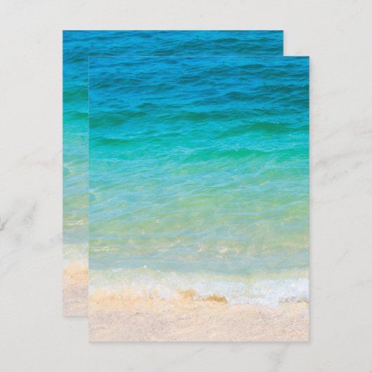 テキストを追加する青い海の波ビーチシーサイドサンドBl ノートカード (正面/裏面)