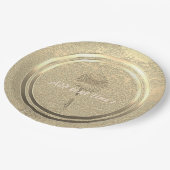 テキストを追加 ゴールド ダイシー ペーパープレート (アングル)