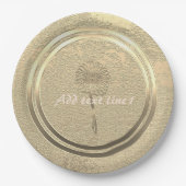テキストを追加 ゴールド ダイジー ペーパープレート (正面)