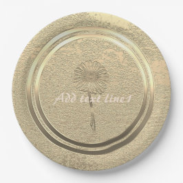 テキストを追加 ゴールド ダイジー ペーパープレート