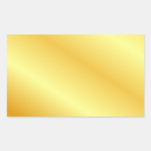 テキストを追加 モノグラム エレガント メタリック調 偽のゴールド 長方形シール (正面)