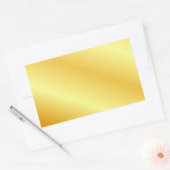 テキストを追加 モノグラム エレガント メタリック調 偽のゴールド 長方形シール (封筒)