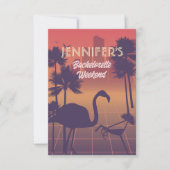 テキストを追加！レトロバチェロレッテ招待 招待状 (正面)