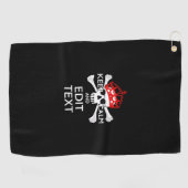 テキストをCalm Crossbones保スカルにする ゴルフタオル (横)