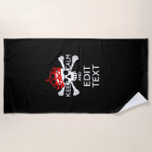 テキストをCalm Crossbones保スカルにする ビーチタオル (正面)