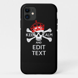 テキストをCalm Crossbones保スカルにする iPhone 11 ケース