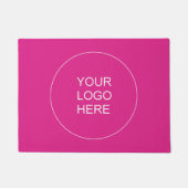 テキストアップロードイメージまたはロゴをここにピンク色で追加 ドアマット (正面)