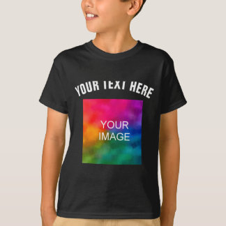 テキストアップロードフォトテンプレート 男の子 キッズ モダン _1 Tシャツ