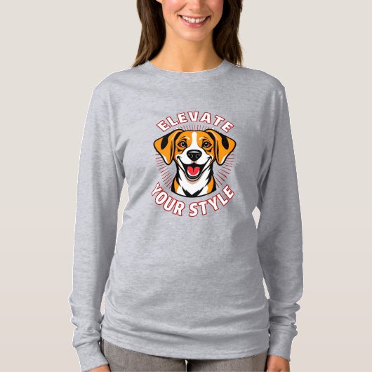 テキストアートのビーグル犬 Tシャツ (正面)