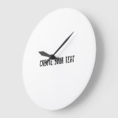 テキストウォールアートすごいの作成アクリルブラック ラージ壁時計 (傾斜)