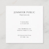 テキストカスタムをここにモダンシンプルテンプレート スクエア名刺 (裏面)