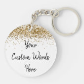 テキストカスタムをここに金ゴールドすパーソナライズされたる キーホルダー (裏面)