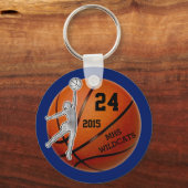 テキストカスタム、色を使用したバスケットボールキーホルダー キーホルダー (正面)
