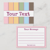 テキストカラフル行付きレインボーノート 名刺 (正面/裏面)