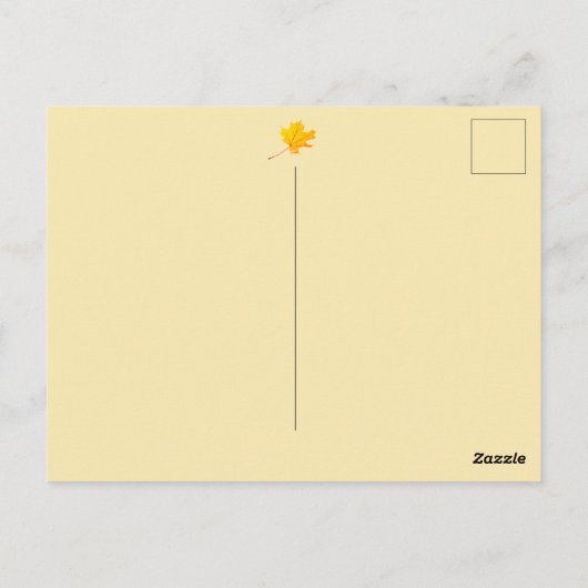 テキストクリムゾンレッド紅葉の森のパス ポストカード (裏面)