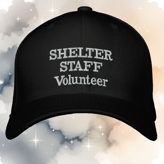 テキストシェルタースタッフの任意の色のスレッド 刺繍入りキャップ