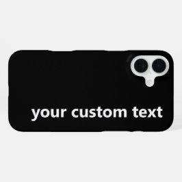 テキストシンプルテンプレートの白黒 iPhone 16 PLUSケース