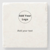 テキストシンプルミニマルを追加カスタムしてロゴを追加 ストーンコースター (正面)