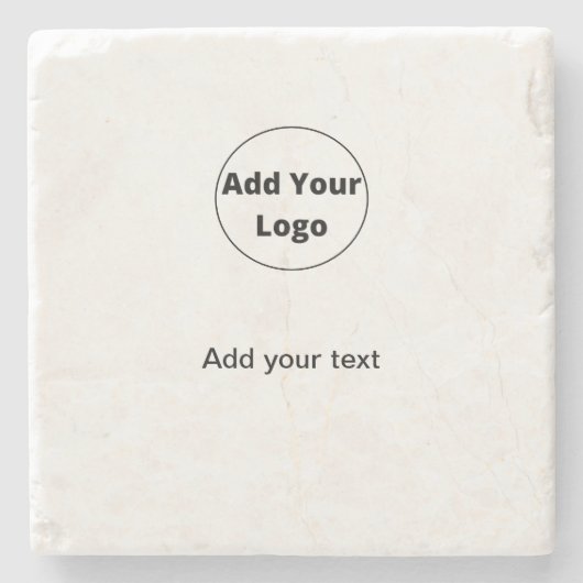 テキストシンプルミニマルを追加カスタムしてロゴを追加 ストーンコースター (正面)