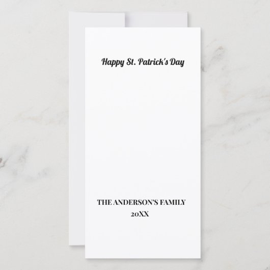 テキストシンプルミニマルセットを追加するパトリックのデイカード (正面)