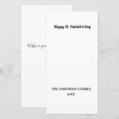 テキストシンプルミニマルセットを追加するパトリックのデイカード (正面/裏面)