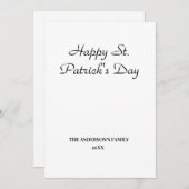 テキストシンプルミニマルセットを追加するパトリックのデイカード (正面/裏面)