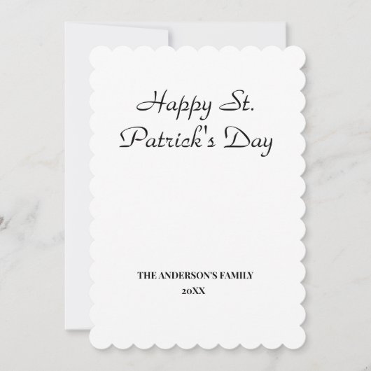 テキストシンプルミニマルセットを追加するパトリックのデイカード (正面)