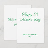 テキストシンプルミニマルセットを追加するパトリックのデイカード (正面/裏面)