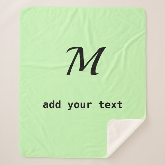 テキストシンプルミニマルモノグラムの写真を追加 シェルパブランケット (正面)