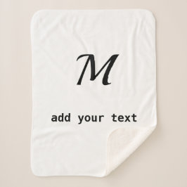 テキストシンプルミニマルモノグラムの写真を追加 シェルパブランケット