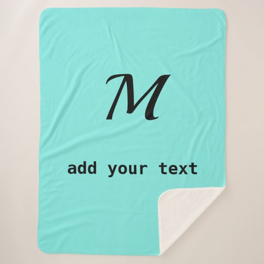 テキストシンプルミニマルモノグラムの写真を追加 シェルパブランケット (正面)