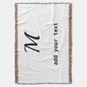 テキストシンプルミニマルモノグラムの写真を追加 スローブランケット (正面縦)