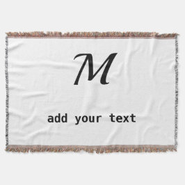 テキストシンプルミニマルモノグラムの写真を追加 スローブランケット