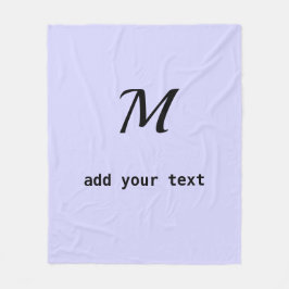 テキストシンプルミニマルモノグラムの写真を追加 フリースブランケット