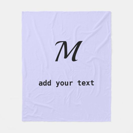 テキストシンプルミニマルモノグラムの写真を追加 フリースブランケット (正面)