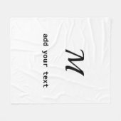 テキストシンプルミニマルモノグラムの写真を追加 フリースブランケット (正面(横))