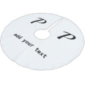 テキストシンプルミニマルモノグラムの写真を追加 ブラッシュドポリエステルツリースカート (アングル)