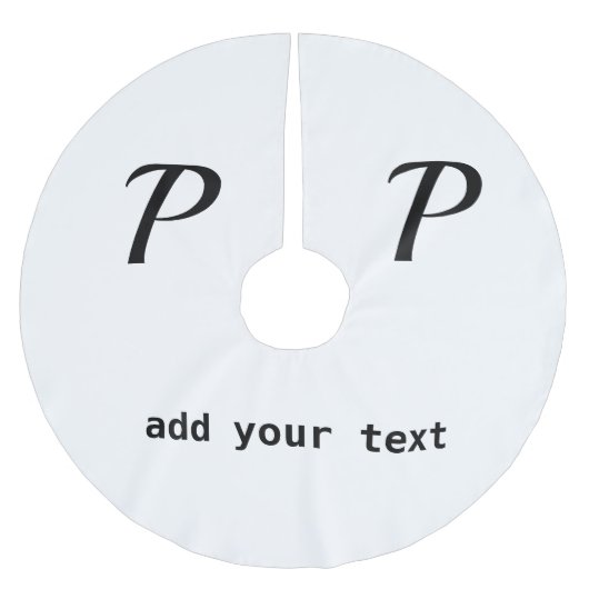 テキストシンプルミニマルモノグラムの写真を追加 ブラッシュドポリエステルツリースカート (正面)