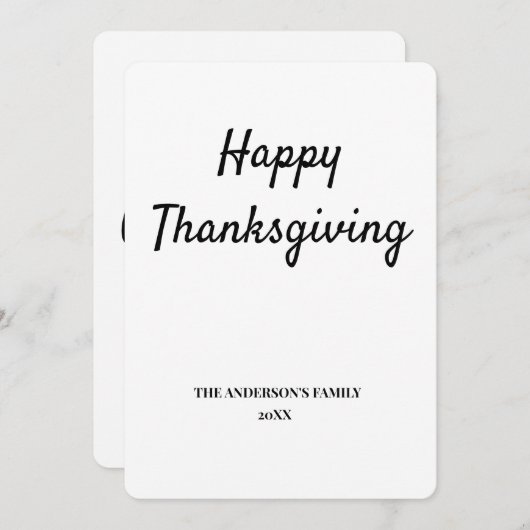 テキストシンプル感謝状の追加 サンキューカード (正面/裏面)